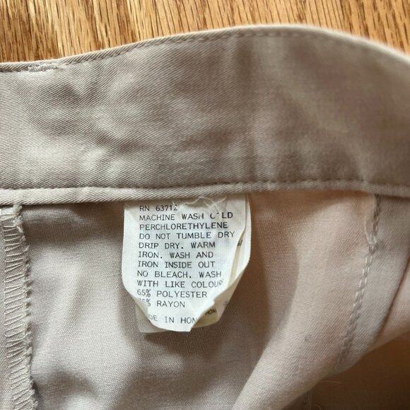 Vintage MATINIQUE 80's Cream Pleated Cuffed High Waist Pants sz: 32 - Picture 6 of 6